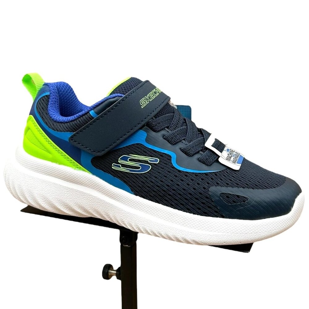 Skechers Little Boys Athletic Slip-on Sneaker Sz 12 Navy Blue Lightweight Shoes